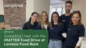 The Complytek team spreading cheer and love with the iMATTER Food Drive at the Larnaca Food Bank