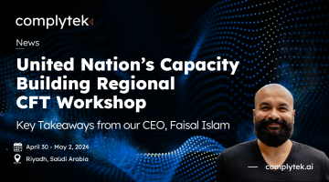 Complytek's CEO at United Nation’s Capacity Building Regional CFT Workshop